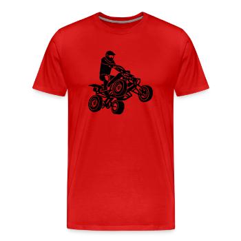 Quad - Männer Premium Bio T-Shirt - Rot - Vorne - Damien (186cm)