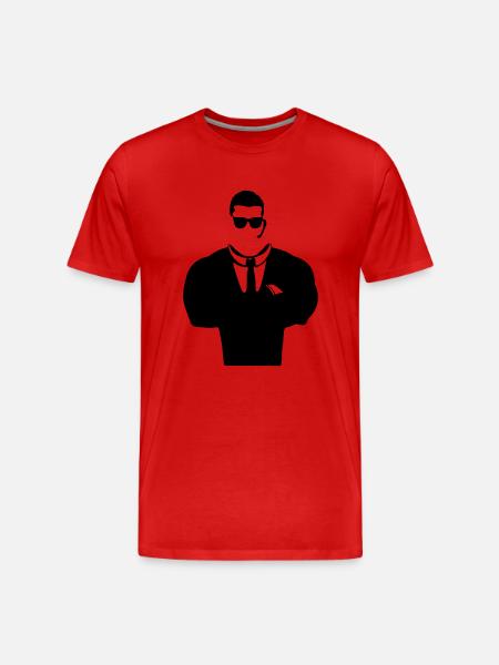 Security Guard Silhouette - Männer Premium Bio T-Shirt - Rot