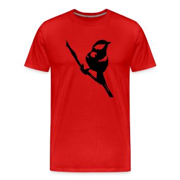 Der Spatz - Männer Premium Bio T-Shirt - Rot - Vorne - Damien (186cm)