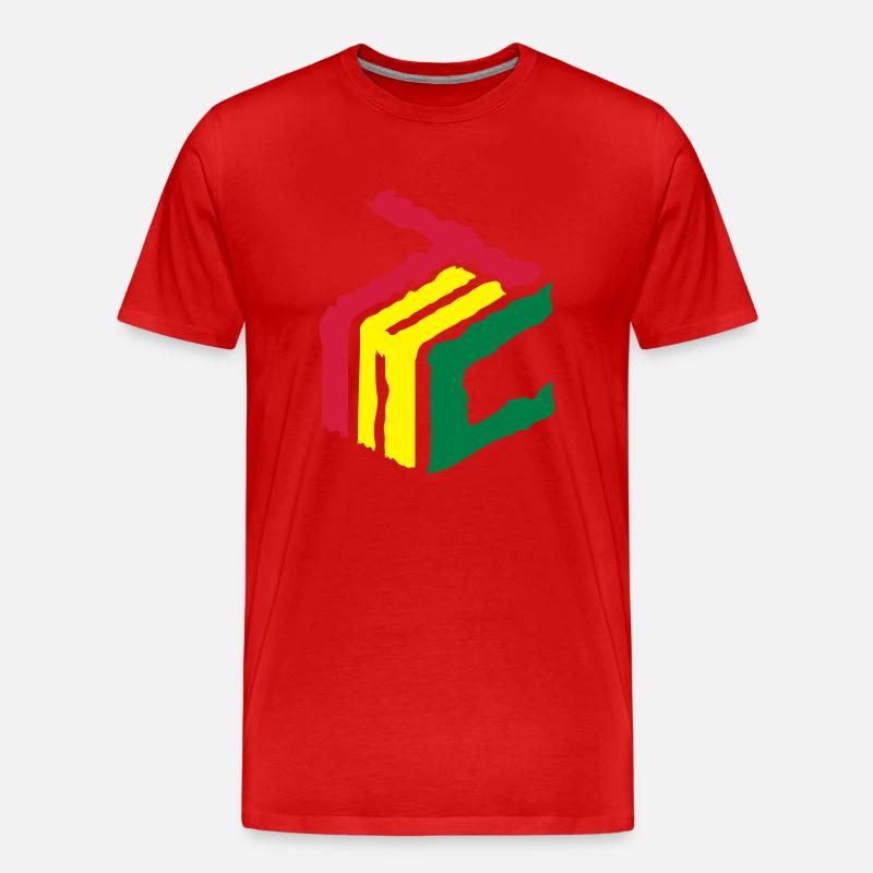THC CUBE 3D Logo 420 - Männer Premium Bio T-Shirt - Rot