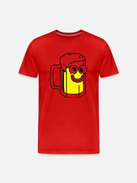 Bier - Männer Premium Bio T-Shirt - Rot