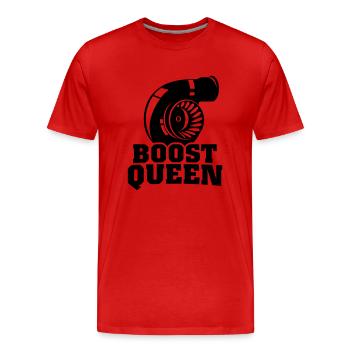 Boost Queen - Männer Premium Bio T-Shirt - Rot - Vorne - Damien (186cm)