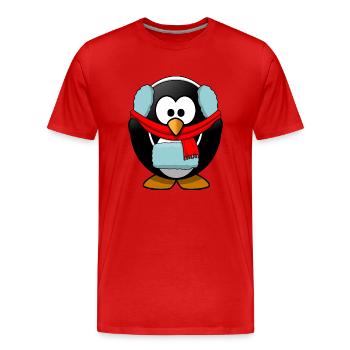 penguin93 - T-shirt bio Premium Homme - rouge - Devant - Damien (186cm)