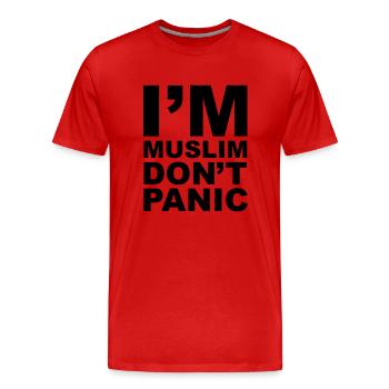 I'm Muslim Do not Panic - Men's Premium Organic T-Shirt - red - Front - Damien (186cm)