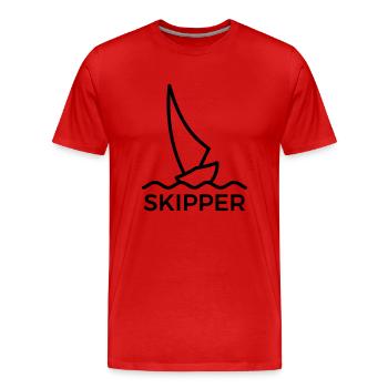 Skipper / segeln - Männer Premium Bio T-Shirt - Rot - Vorne - Damien (186cm)