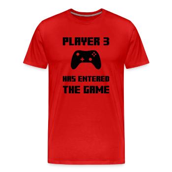 Player 3 has entered the Game - Männer Premium Bio T-Shirt - Rot - Vorne - Damien (186cm)