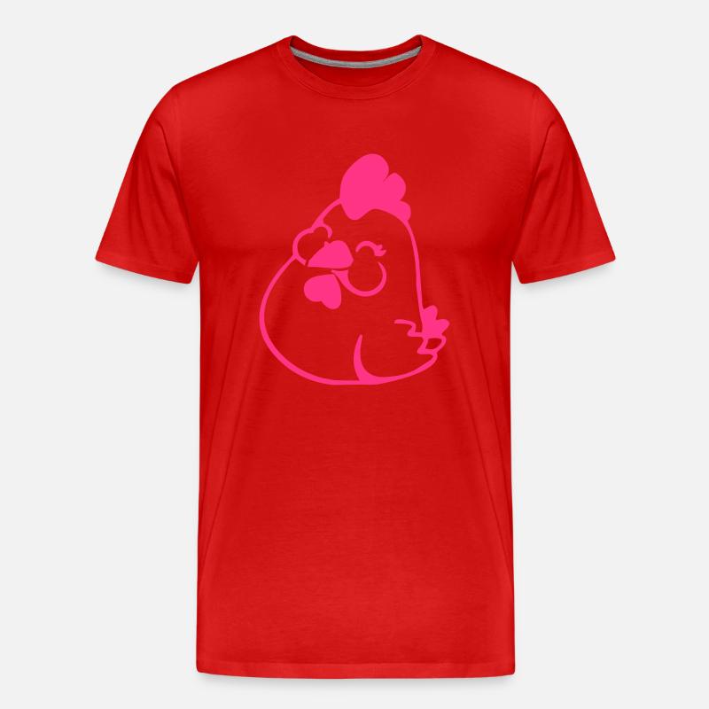 Hen Comic - Männer Premium Bio T-Shirt - Rot
