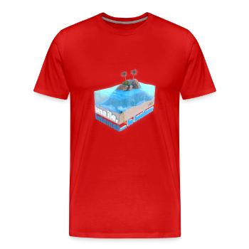 Une île, internet ... le bonheur ! - T-shirt bio Premium Homme - rouge - Devant - Damien (186cm)