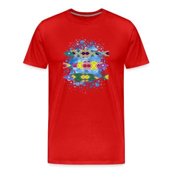 poisson - T-shirt bio Premium Homme - rouge - Devant - Damien (186cm)