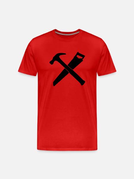 hammer and saw - Men's Premium Organic T-Shirt - red