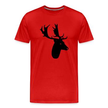 cerf - T-shirt bio Premium Homme - rouge - Devant - Damien (186cm)