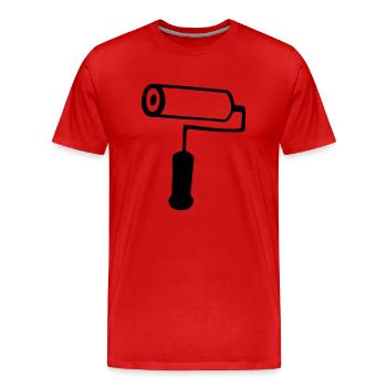 rouleau peinture - T-shirt bio Premium Homme - rouge - Devant - Damien (186cm)