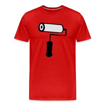 paint roller building house painting - Men's Premium Organic T-Shirt - red - Front - Damien (186cm)