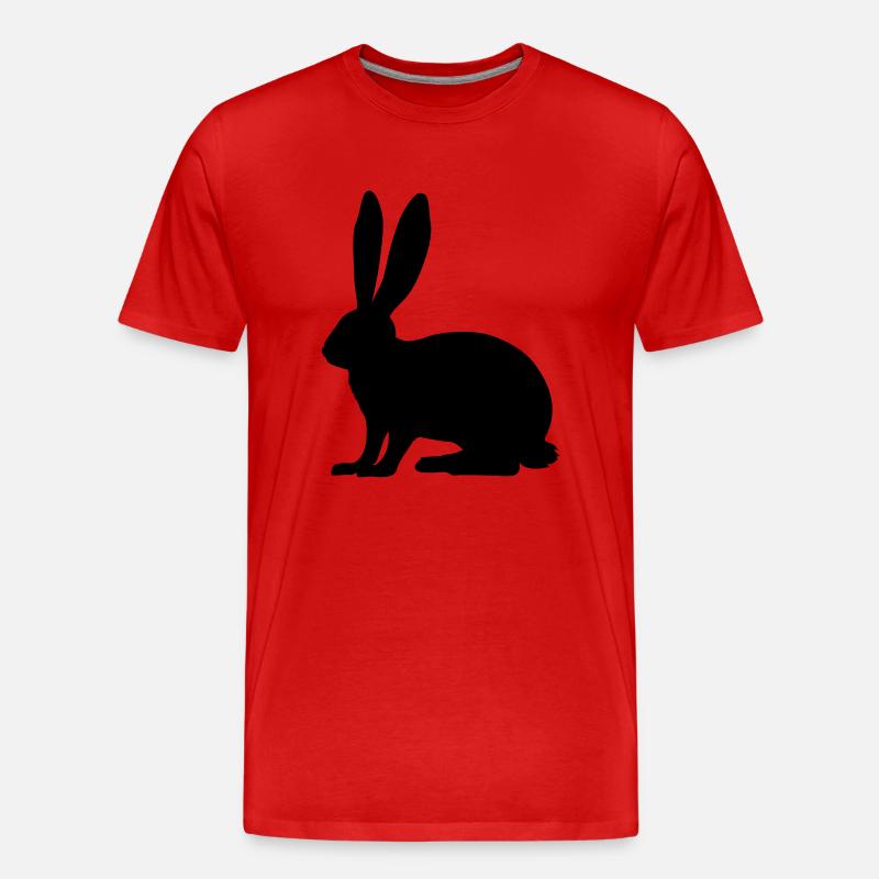 Rabbit, Hase, Bunny - Männer Premium Bio T-Shirt - Rot