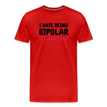Bipolar - Humor - Funny - Joke - Friend - T-shirt bio Premium Homme - rouge - Devant - Damien (186cm)