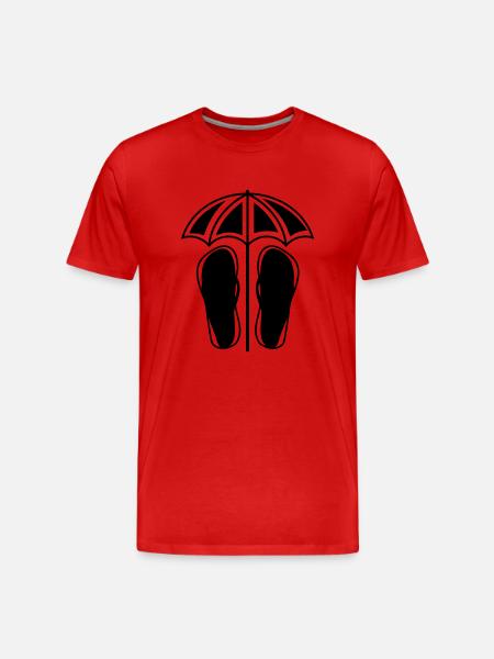 flipflops schirm - Männer Premium Bio T-Shirt - Rot