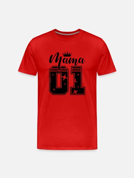 mama 01 krone - Männer Premium Bio T-Shirt - Rot