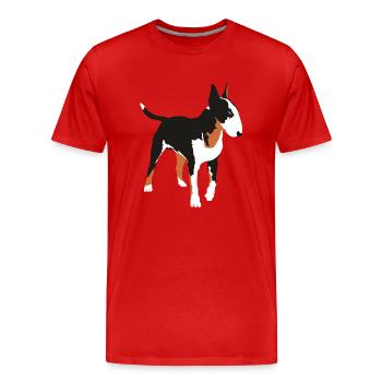 Bullterrier - Männer Premium Bio T-Shirt - Rot - Vorne - Damien (186cm)