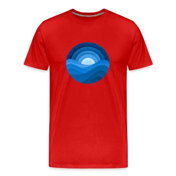 Nacht Meer - Männer Premium Bio T-Shirt - Rot - Vorne - Damien (186cm)