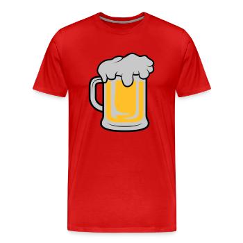 Maßkrug Bier - Männer Premium Bio T-Shirt - Rot - Vorne - Damien (186cm)