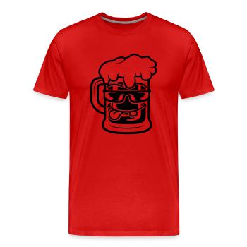 Bier Maßkrug Cooles Gesicht - Männer Premium Bio T-Shirt - Rot - Vorne - Damien (186cm)