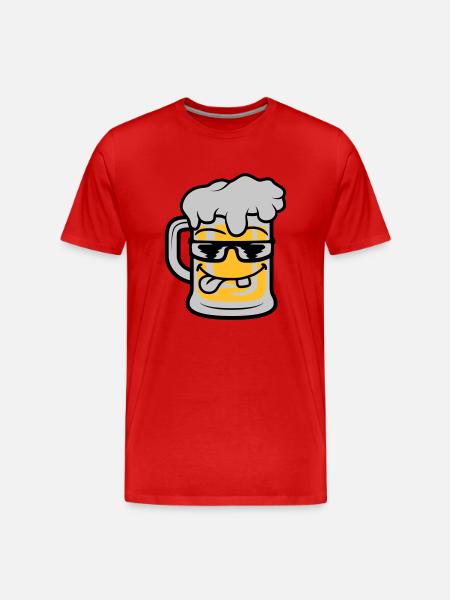 Cool Face Beer Mug - Men's Premium Organic T-Shirt - red