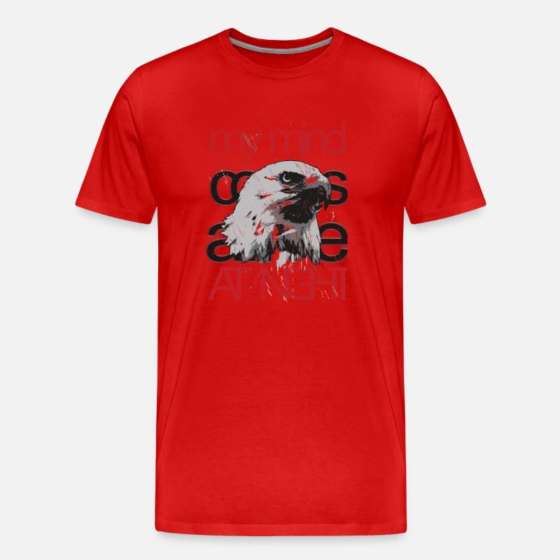 Adler - mind at night - Männer Premium Bio T-Shirt - Rot