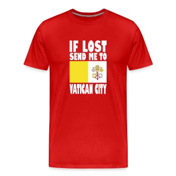 Vatican City Flag Saying - Men's Premium Organic T-Shirt - red - Front - Damien (186cm)