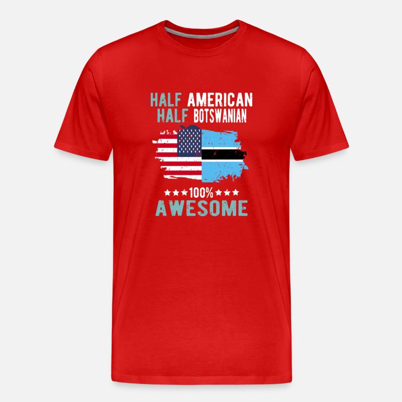 Halb Amerikaner Halb Batswana - Männer Premium Bio T-Shirt - Rot