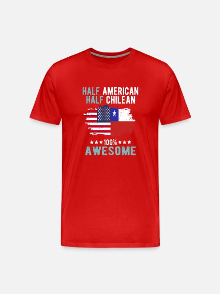 Half American Half Chilean - Men's Premium Organic T-Shirt - red