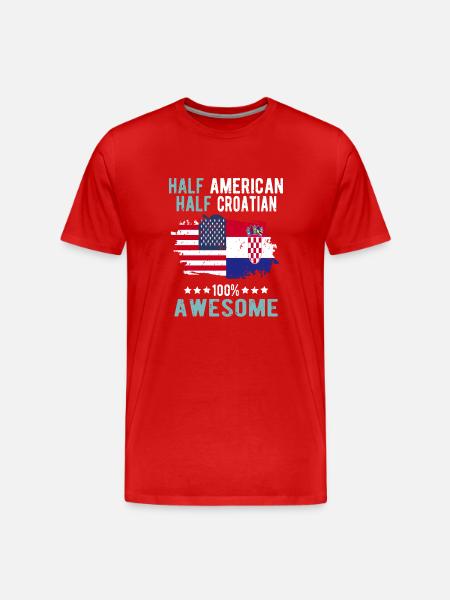 Half American Half Croat - Men's Premium Organic T-Shirt - red