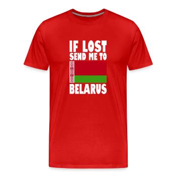 Belarus Flag Slogan - Men's Premium Organic T-Shirt - red - Front - Damien (186cm)