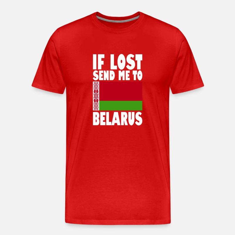Belarus Flagge Spruch - Männer Premium Bio T-Shirt - Rot