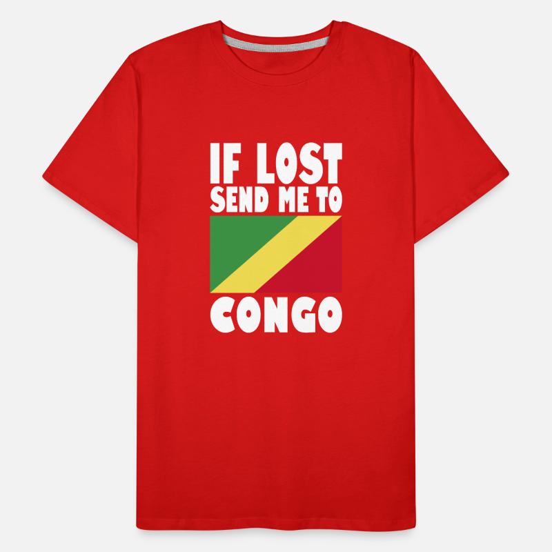 Drapeau du Congo Disant T-shirt bio Premium Homme