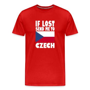Drapeau de la République tchèque - T-shirt bio Premium Homme - rouge - Devant - Damien (186cm)