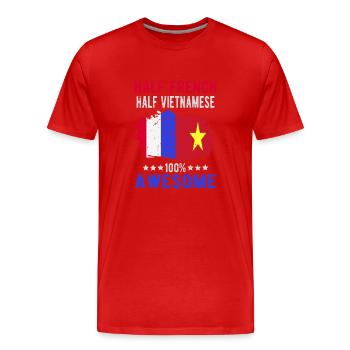 Half French Half Vietnamese - Men's Premium Organic T-Shirt - red - Front - Damien (186cm)