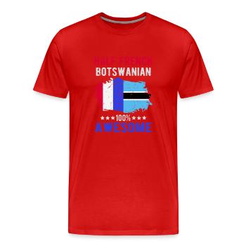Moitié Français moitié Batswana - T-shirt bio Premium Homme - rouge - Devant - Damien (186cm)