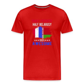 Half French Half Belarusian - Men's Premium Organic T-Shirt - red - Front - Damien (186cm)