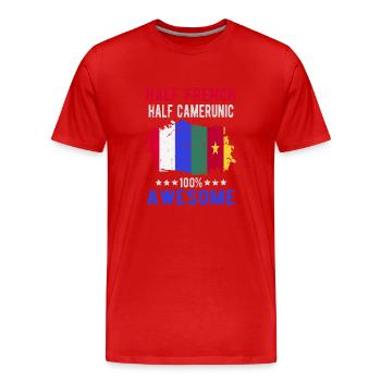 Moitié Français moitié camerounais - T-shirt bio Premium Homme - rouge - Devant - Damien (186cm)