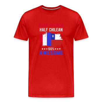 Moitié Français moitié chilien - T-shirt bio Premium Homme - rouge - Devant - Damien (186cm)