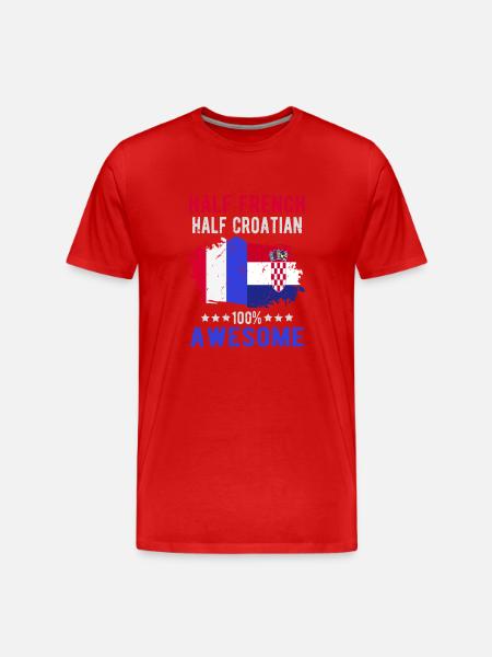 Half French Half Croat - Men's Premium Organic T-Shirt - red