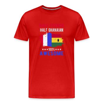 Moitié Français moitié Ghanese - T-shirt bio Premium Homme - rouge - Devant - Damien (186cm)