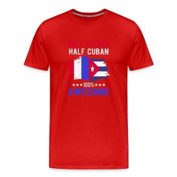 Moitié Français moitié cubain - T-shirt bio Premium Homme - rouge - Devant - Damien (186cm)