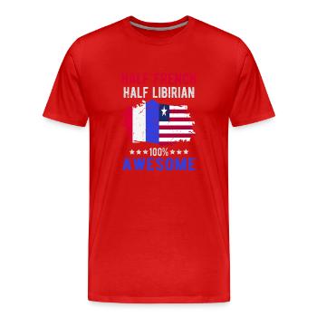 Halb Franzose Halb Libyer - Männer Premium Bio T-Shirt - Rot - Vorne - Damien (186cm)