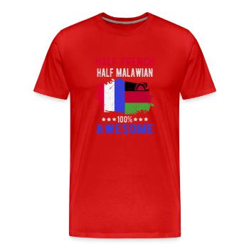 Half French Half Malawi - Men's Premium Organic T-Shirt - red - Front - Damien (186cm)