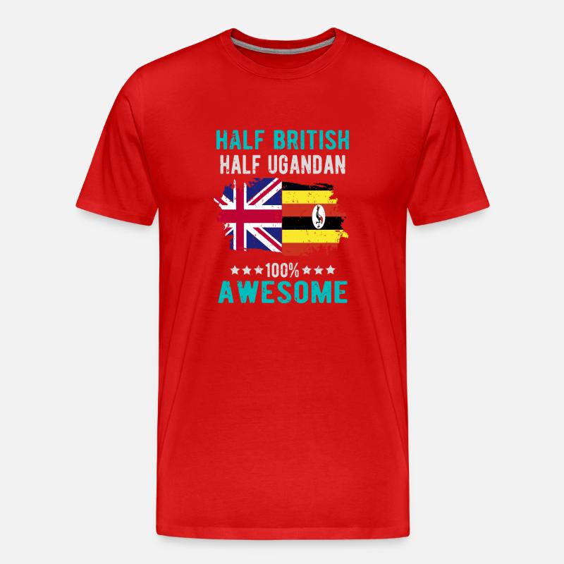 Halb Brite Halb Ugander - Männer Premium Bio T-Shirt - Rot