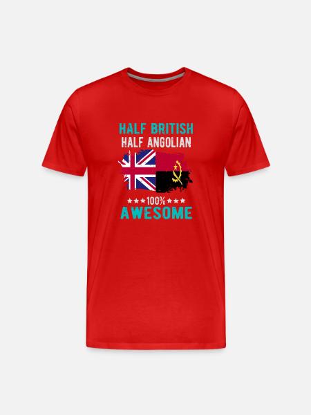 Half British Half Angolier - Men's Premium Organic T-Shirt - red