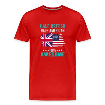 Half British Half American - Men's Premium Organic T-Shirt - red - Front - Damien (186cm)