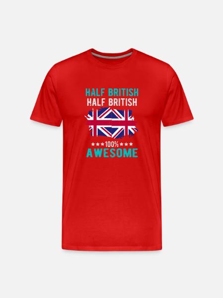 Half British Half British - Men's Premium Organic T-Shirt - red