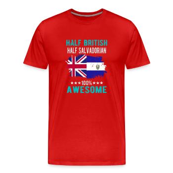 Moitié britannique moitié salvadorien - T-shirt bio Premium Homme - rouge - Devant - Damien (186cm)